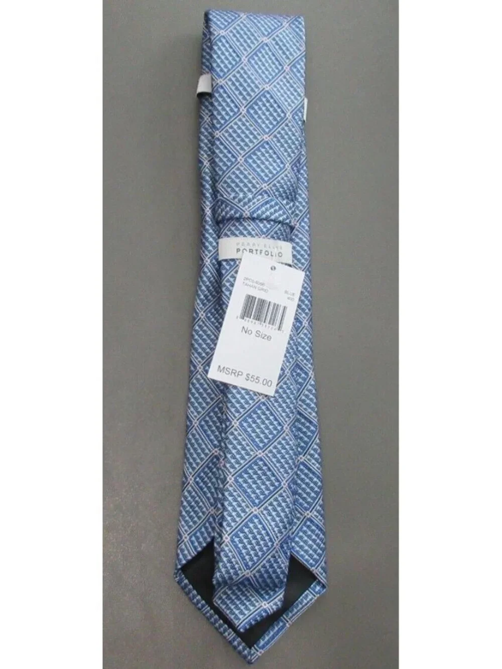 Perry Ellis Men's 100% Polyester 3.25'' Tahan Grid Neck Tie, Blue, One Size - Picture 2 of 2